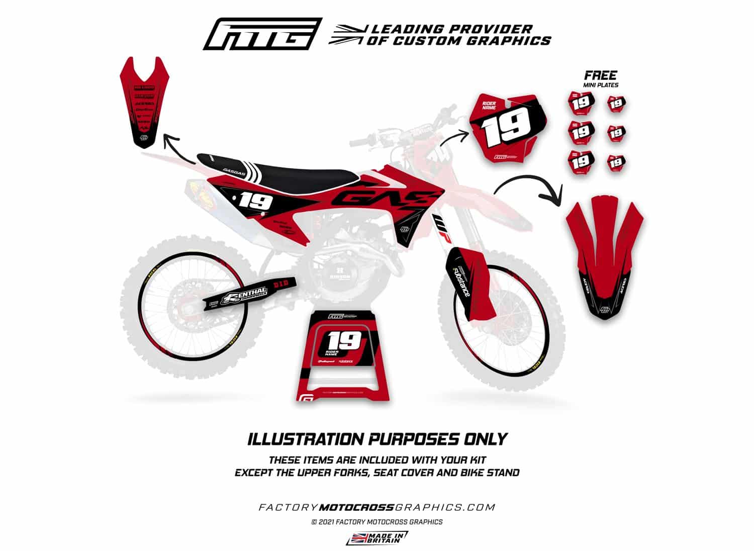 Gas Gas 2021 Red Graphics Kit