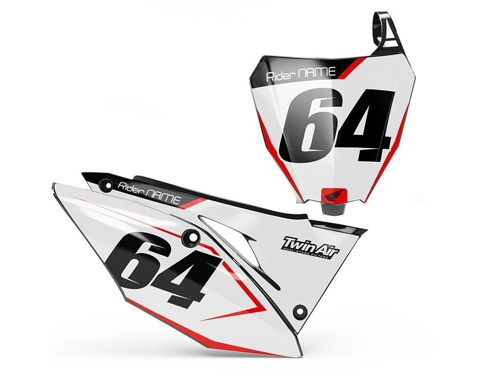 White CRF MX Number Board Decals