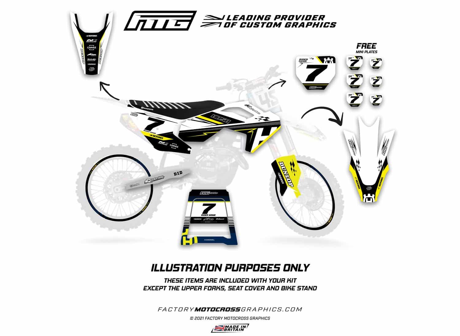 Husqvarna Factory Style Black Graphics Kit