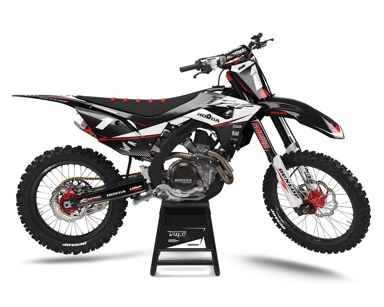 Black Custom MX Decals CRF