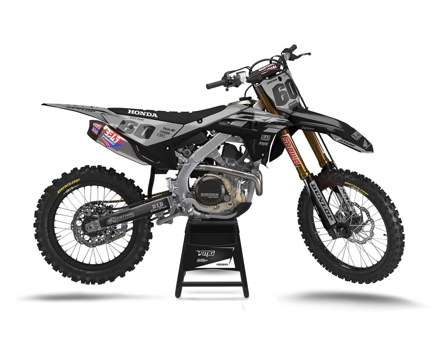 Nardo Grey CRF250 CRF450 Graphics Kit