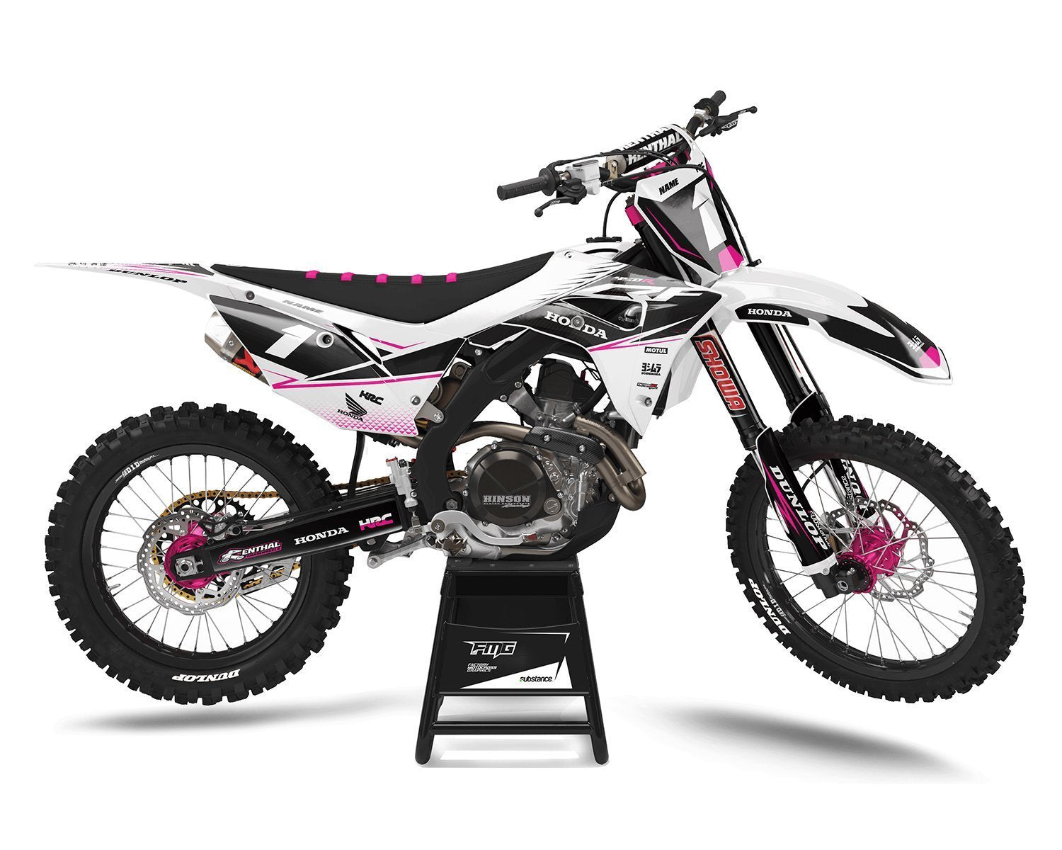 Pink Honda Motocross Decals