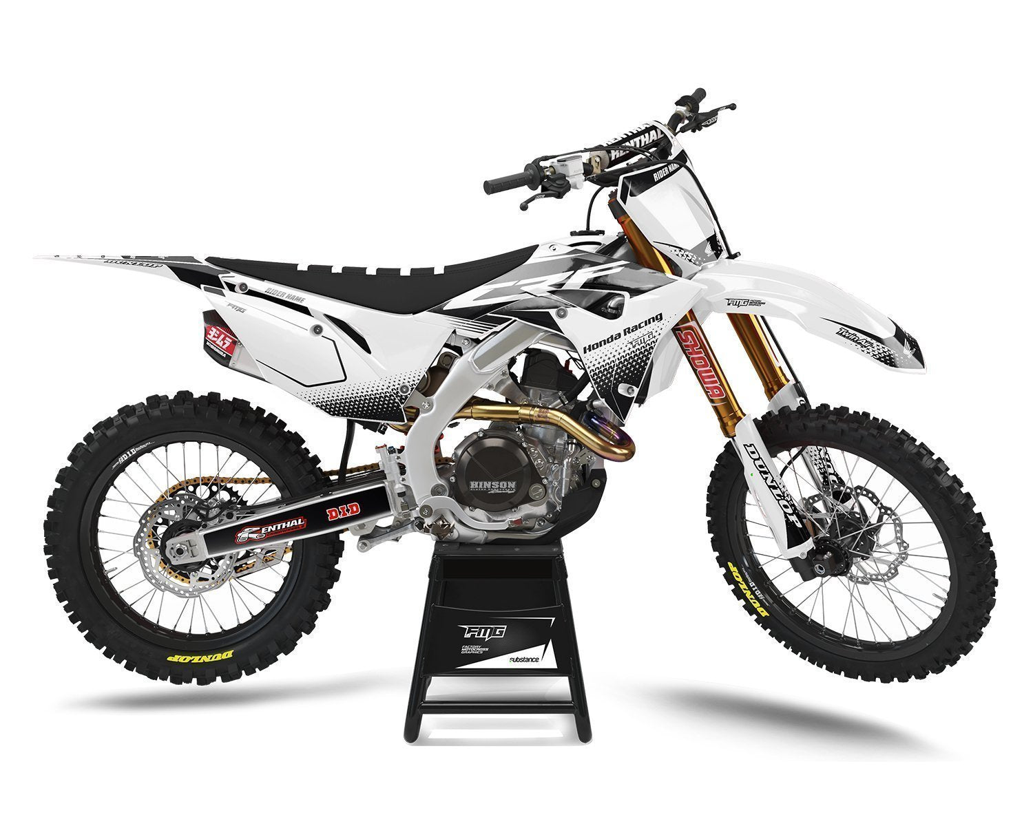 Custom White Honda Motocross Decal Kits