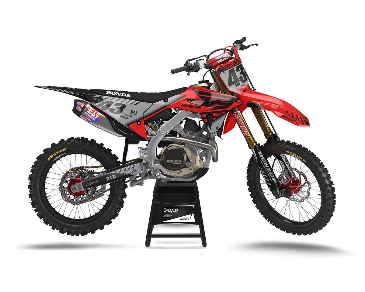 Honda Custom Grey Black Motocross Decals