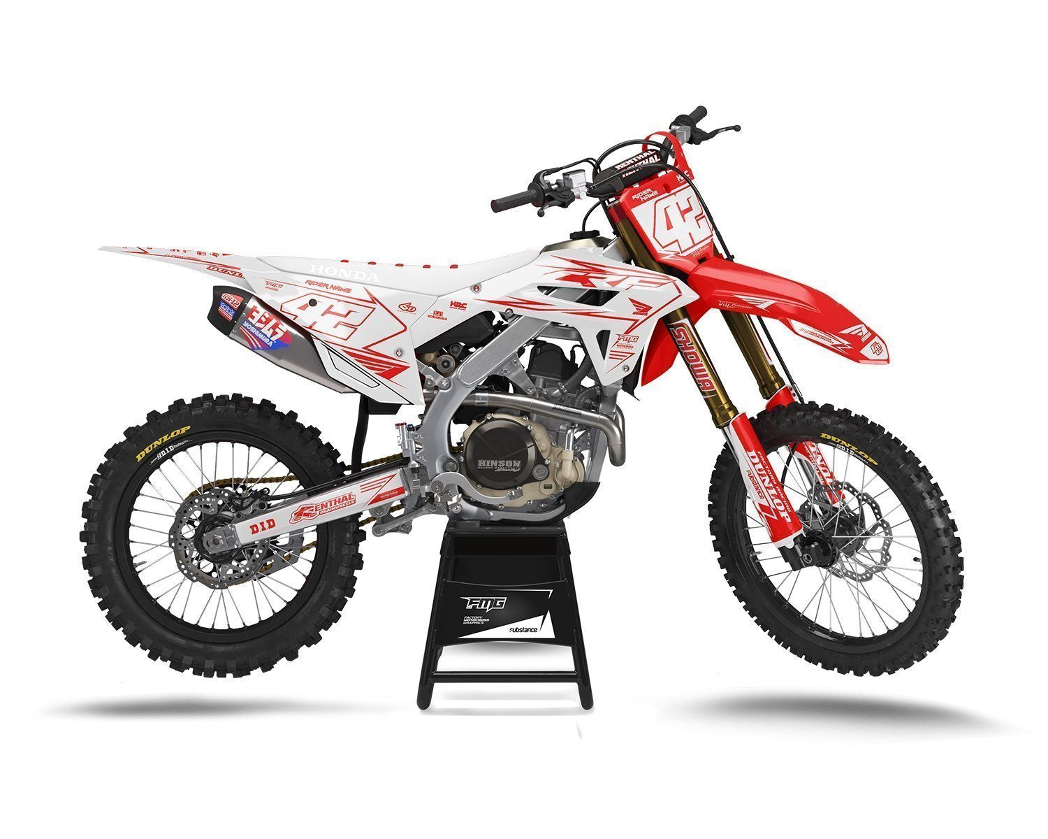 White Red Custom CRF Graphics Kit