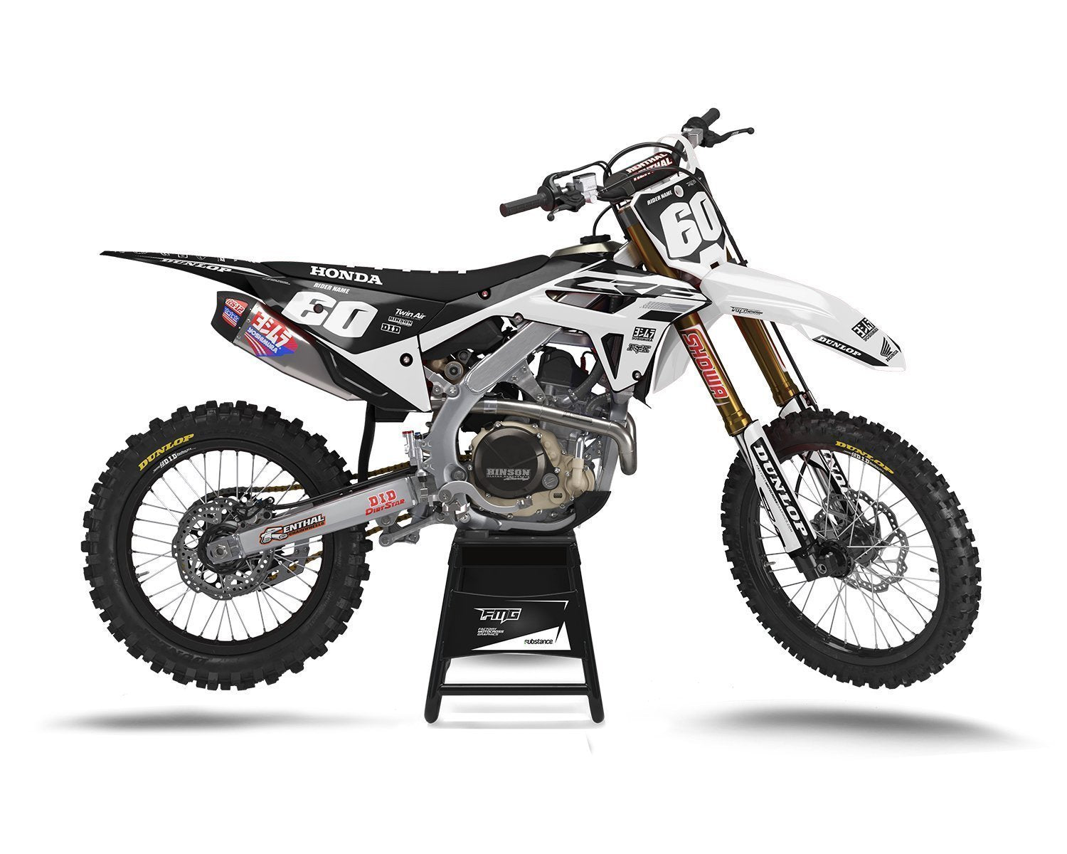 White Honda CRF250 CRF450 Graphics Kit