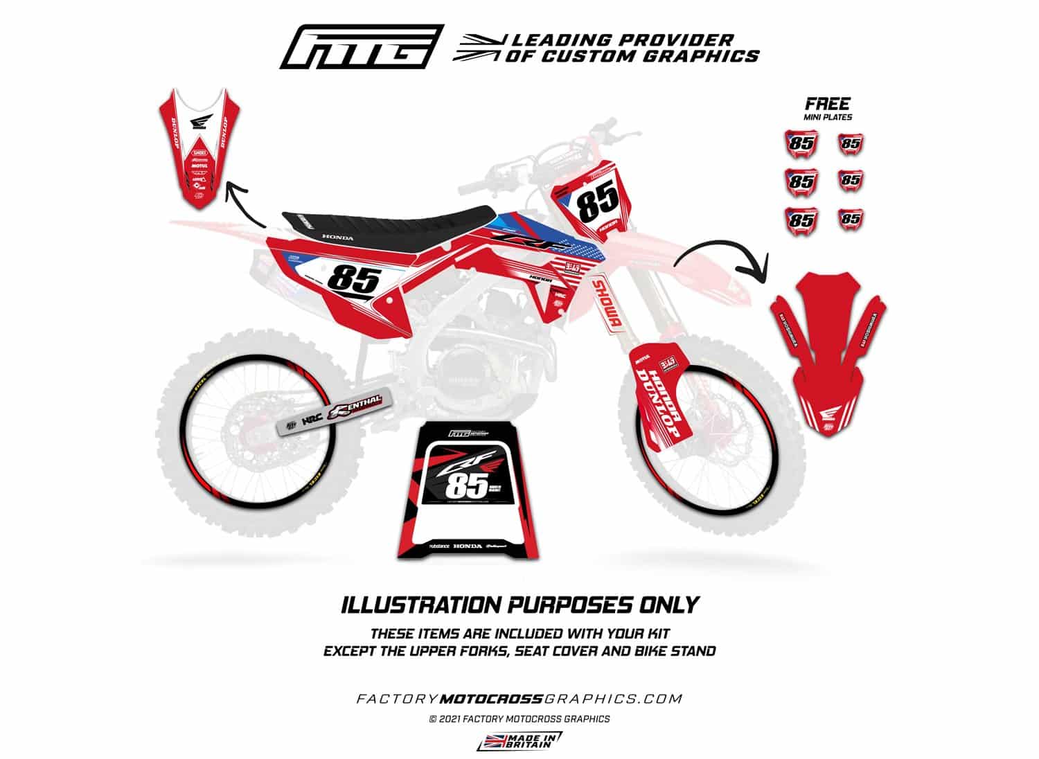 Honda White District Graphics Kit