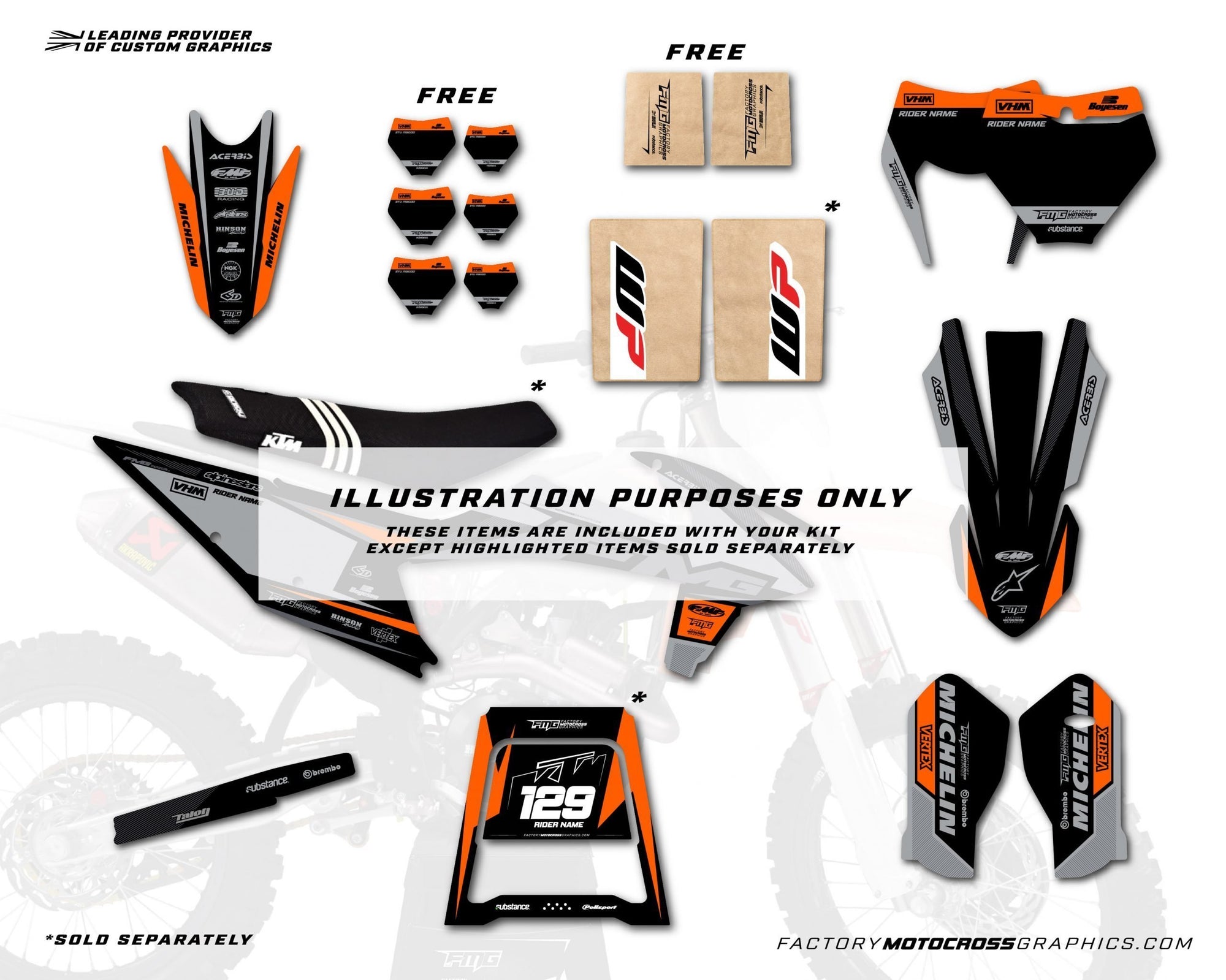 KTM Recess Orange Graphics Kit