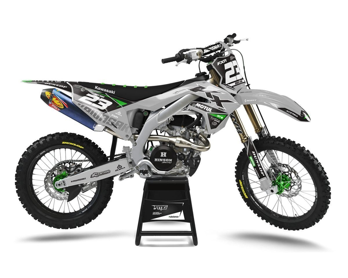 Motocross Kawasaki Decals Grey