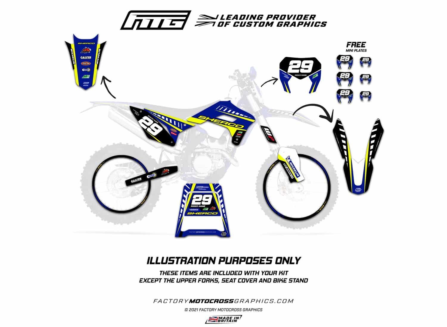 Sherco Factory White Graphics Kit