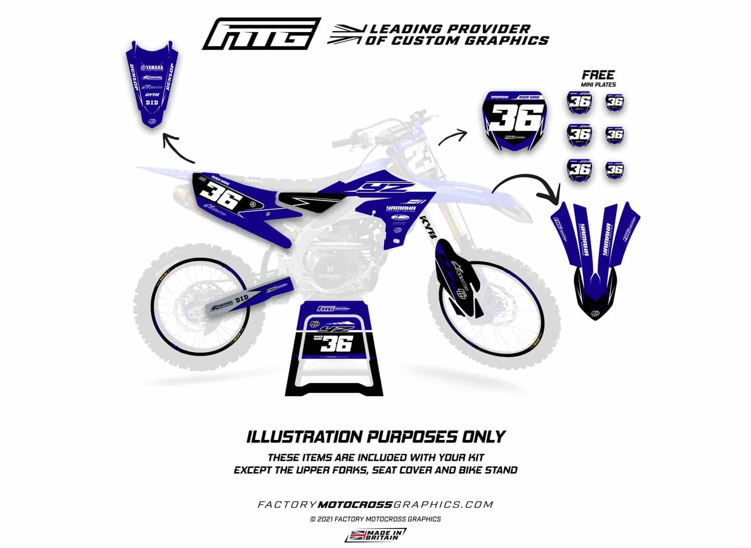 Yamaha Grey Race Graphics Kit