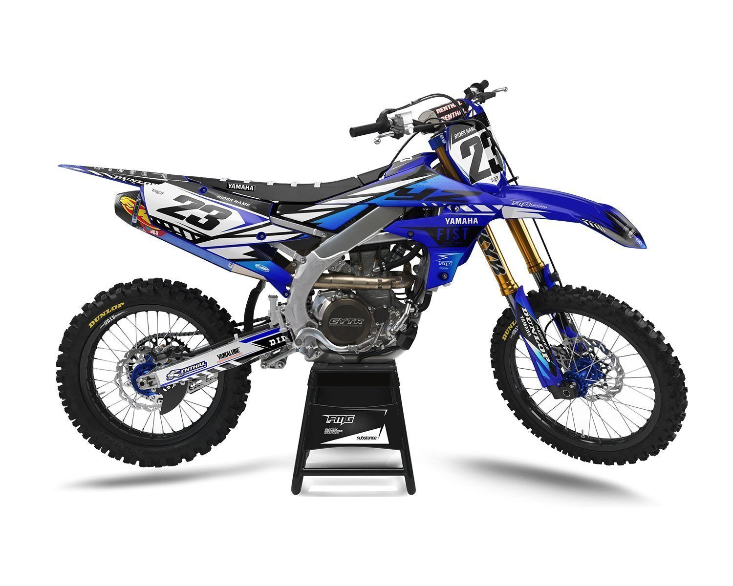 Blue Yamaha Custom Dirt Bike Stickers