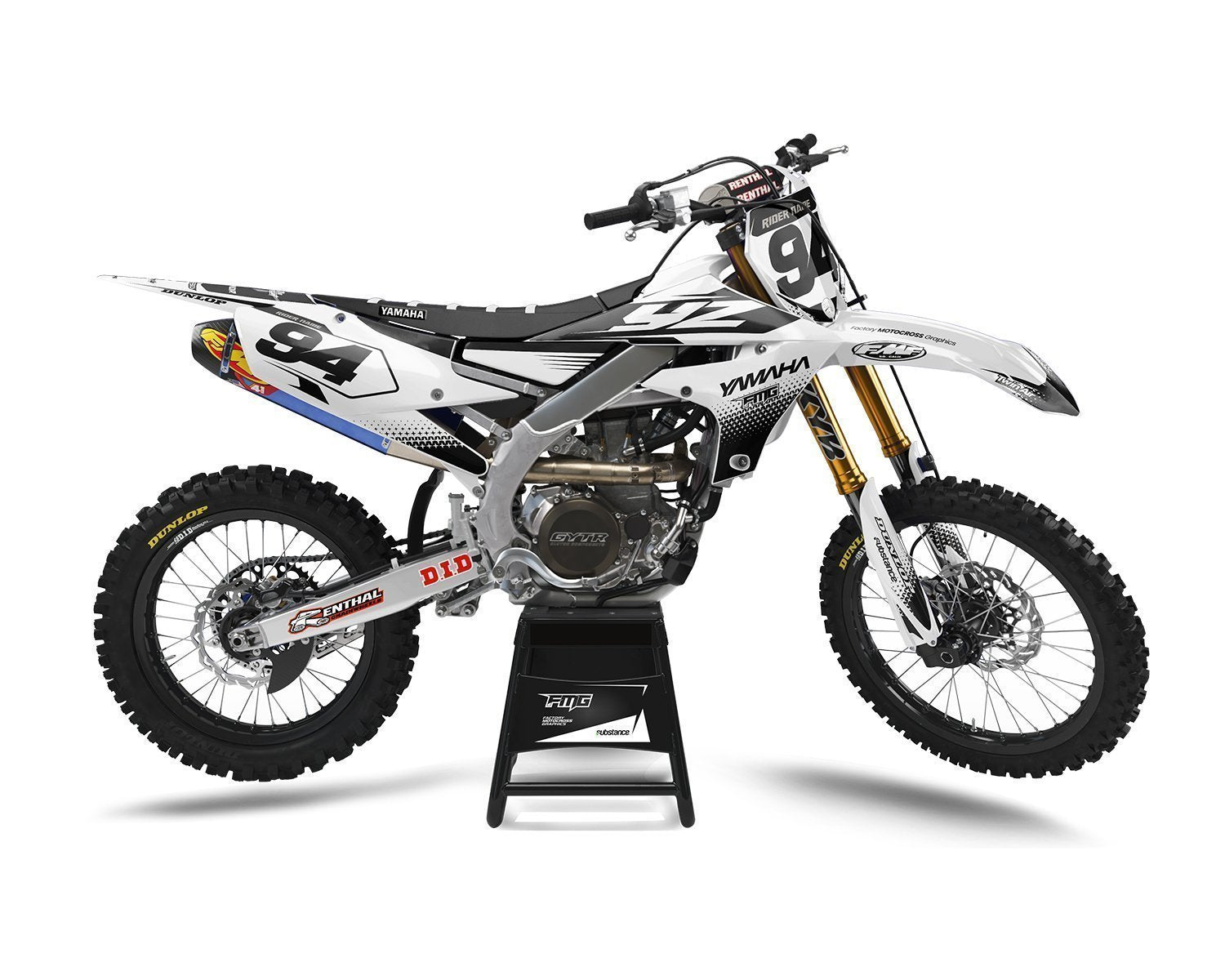 White Yamaha Motocross Graphics